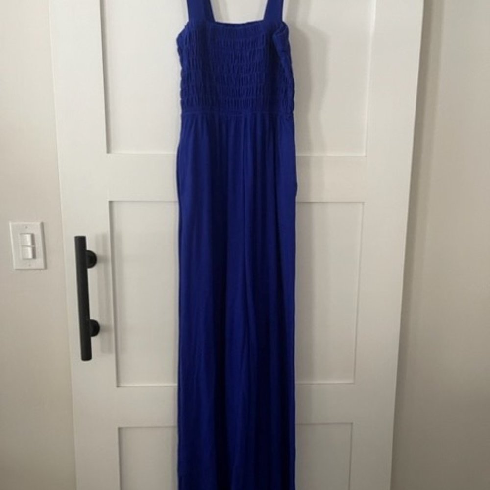 Smocked Top Jumpsuit with Pockets